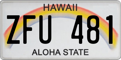 HI license plate ZFU481