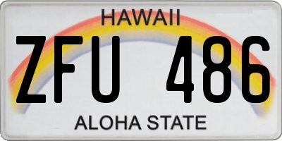 HI license plate ZFU486
