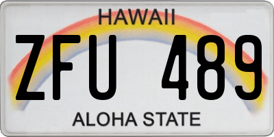 HI license plate ZFU489