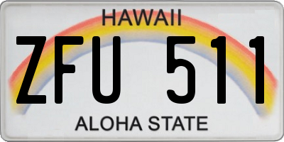 HI license plate ZFU511
