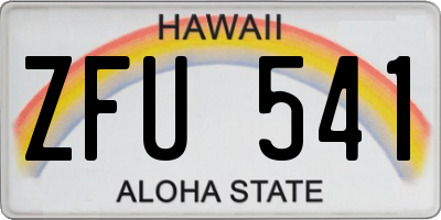 HI license plate ZFU541