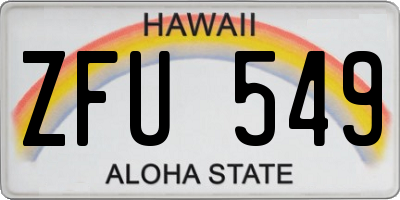 HI license plate ZFU549