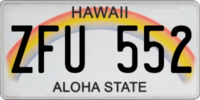 HI license plate ZFU552
