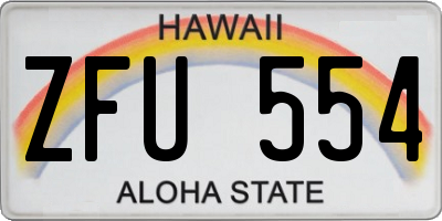 HI license plate ZFU554