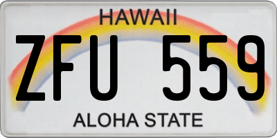HI license plate ZFU559