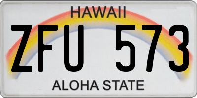 HI license plate ZFU573