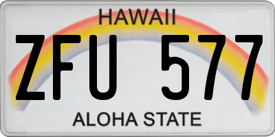 HI license plate ZFU577
