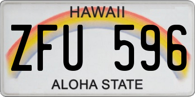 HI license plate ZFU596