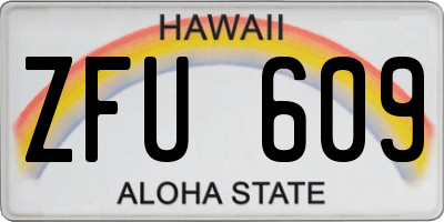HI license plate ZFU609