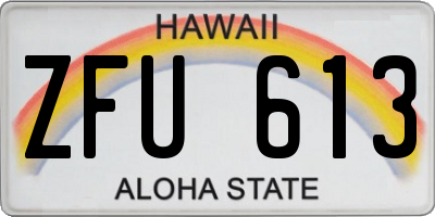 HI license plate ZFU613