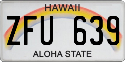 HI license plate ZFU639