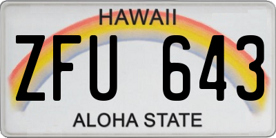 HI license plate ZFU643