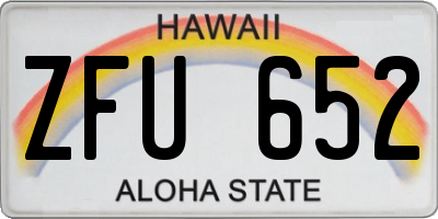 HI license plate ZFU652