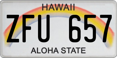 HI license plate ZFU657