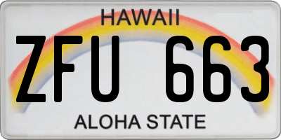 HI license plate ZFU663