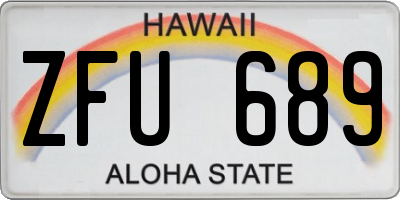 HI license plate ZFU689