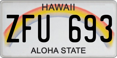HI license plate ZFU693