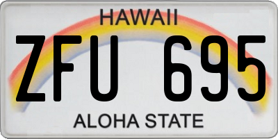 HI license plate ZFU695