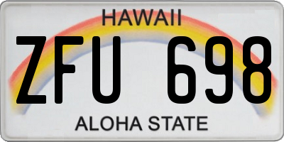 HI license plate ZFU698