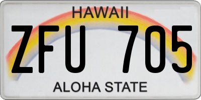 HI license plate ZFU705