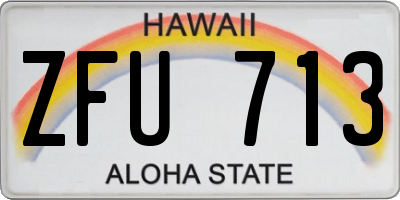 HI license plate ZFU713