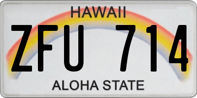 HI license plate ZFU714