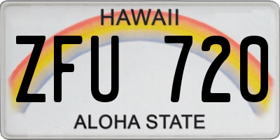 HI license plate ZFU720