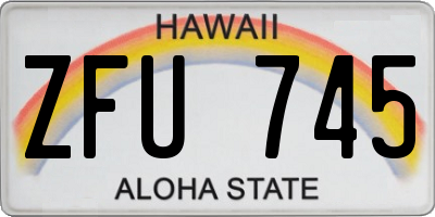 HI license plate ZFU745