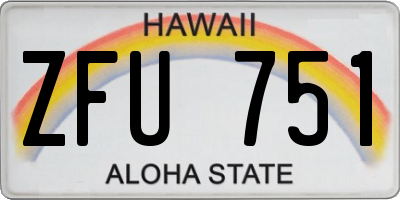 HI license plate ZFU751