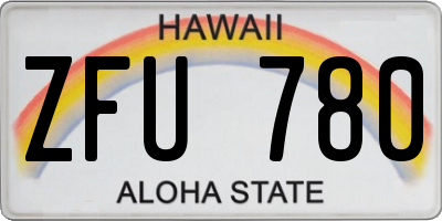 HI license plate ZFU780