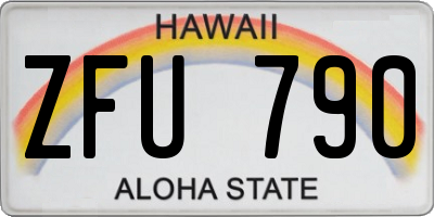 HI license plate ZFU790