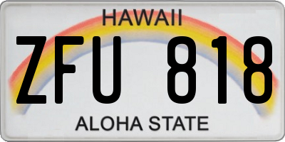HI license plate ZFU818