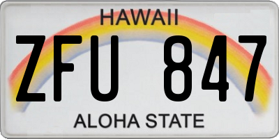 HI license plate ZFU847