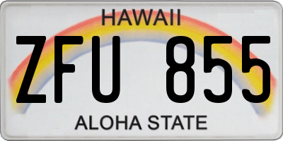 HI license plate ZFU855