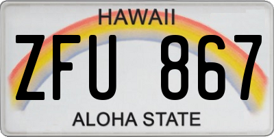 HI license plate ZFU867