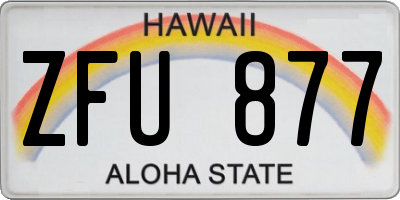 HI license plate ZFU877