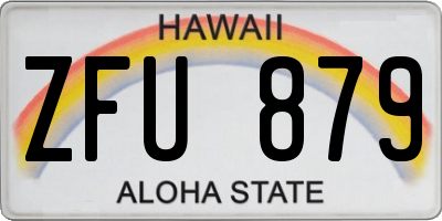 HI license plate ZFU879