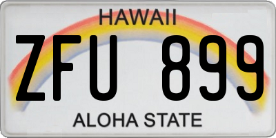 HI license plate ZFU899