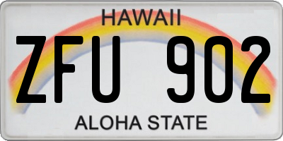 HI license plate ZFU902