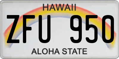 HI license plate ZFU950