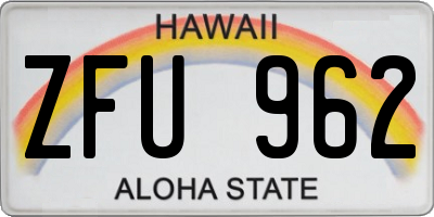 HI license plate ZFU962