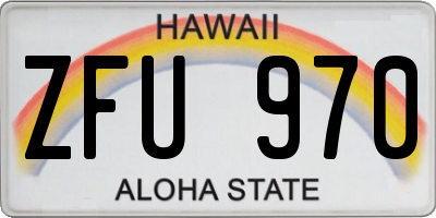 HI license plate ZFU970