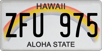 HI license plate ZFU975