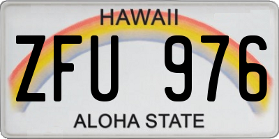 HI license plate ZFU976