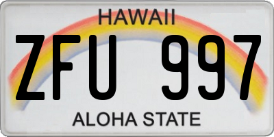 HI license plate ZFU997