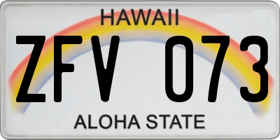 HI license plate ZFV073