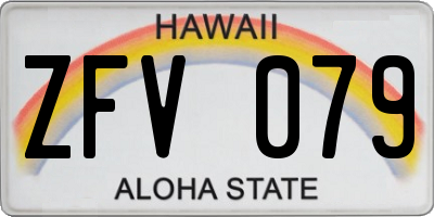 HI license plate ZFV079