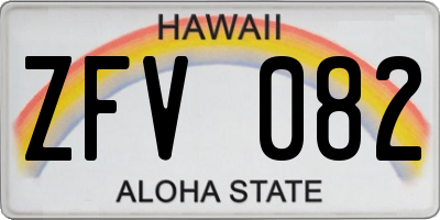 HI license plate ZFV082