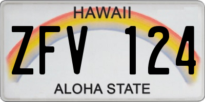 HI license plate ZFV124