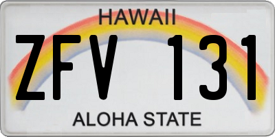 HI license plate ZFV131